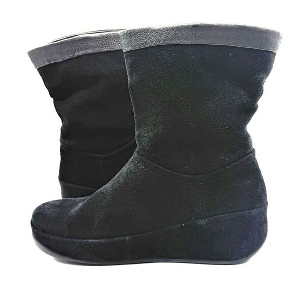 FitFlop Crush Suede Black Boots - Women’s US 7 - Picture 6 of 11